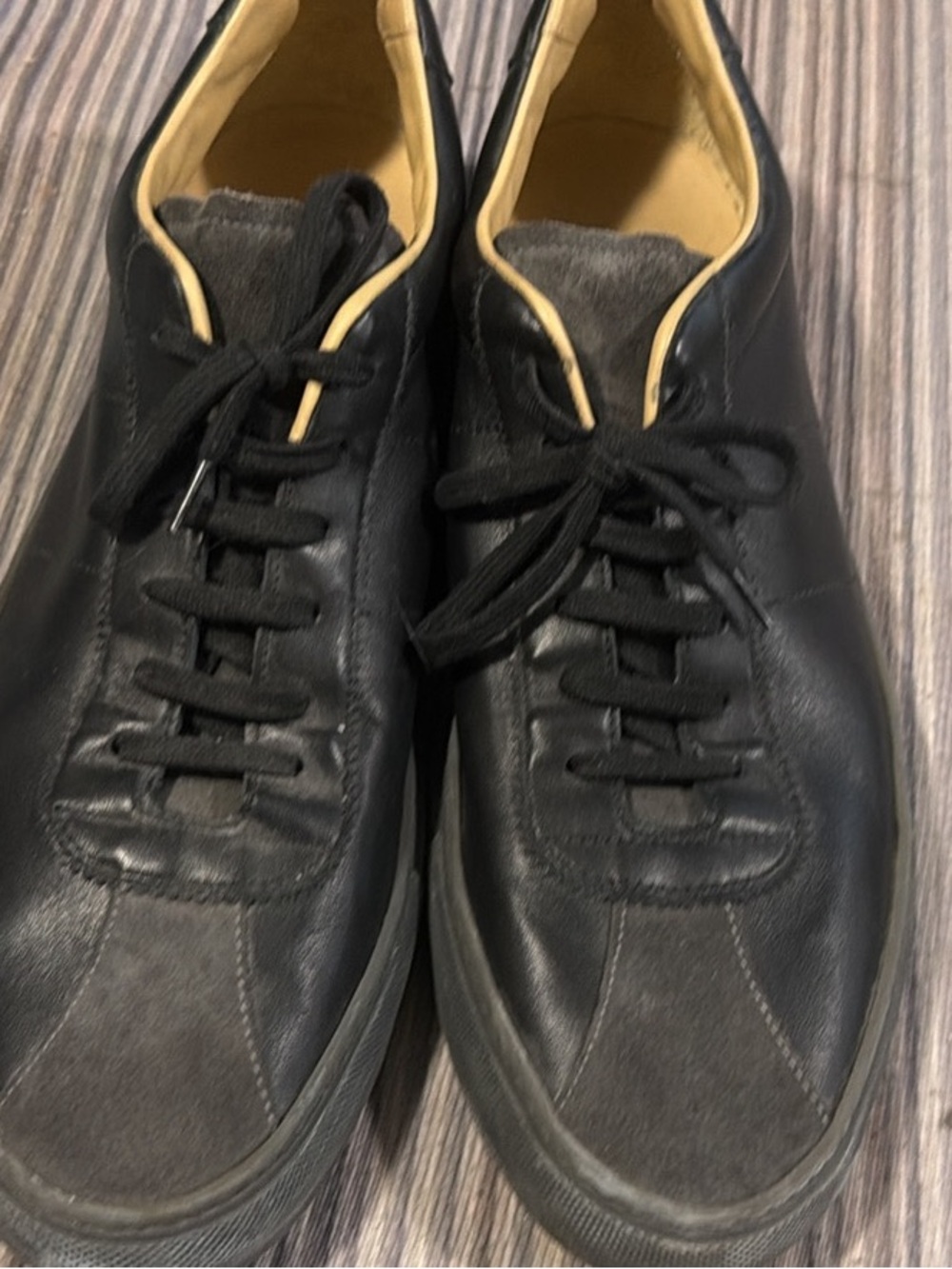 Common Projects Black Leather and Suede Sneakers